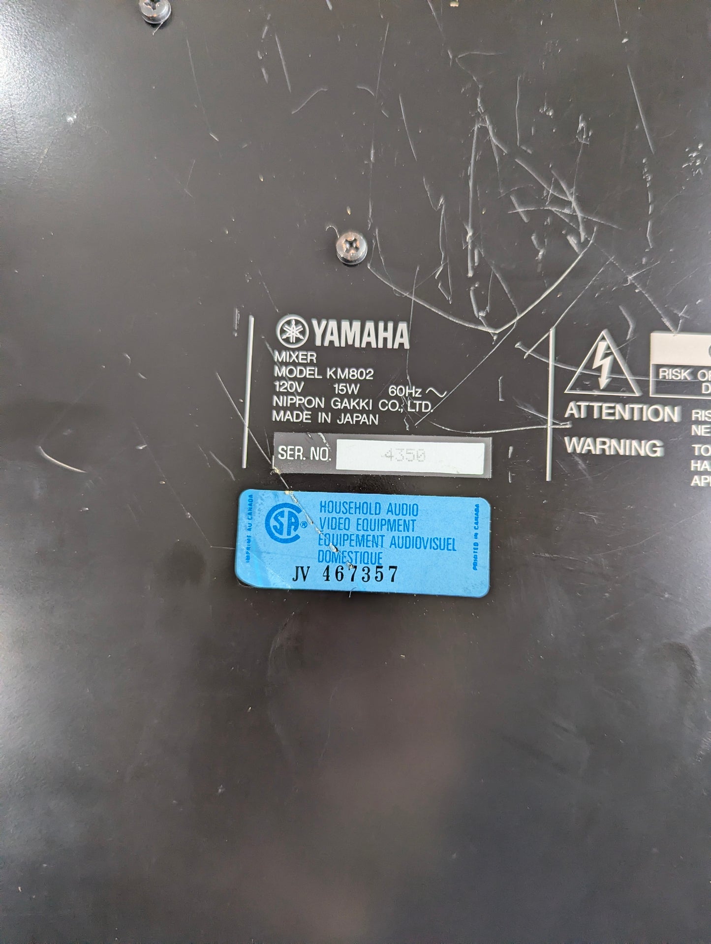 Yamaha KM-802 8 Channel Mixer - Tested and Working