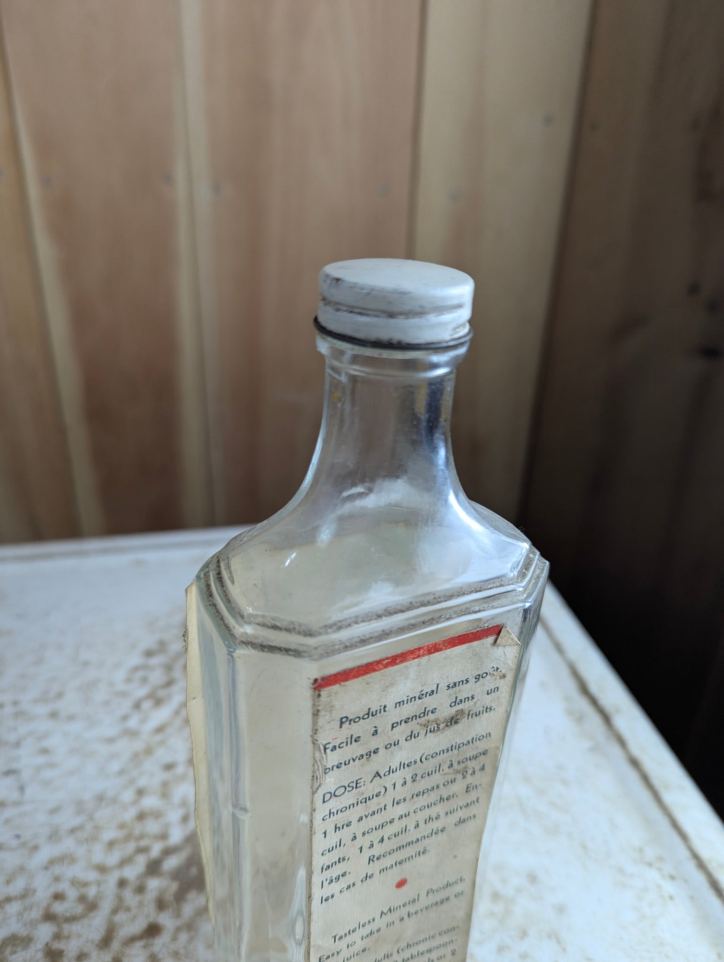 1930s Familex Minteral Oil Medicine Bottle with Labels and Cap