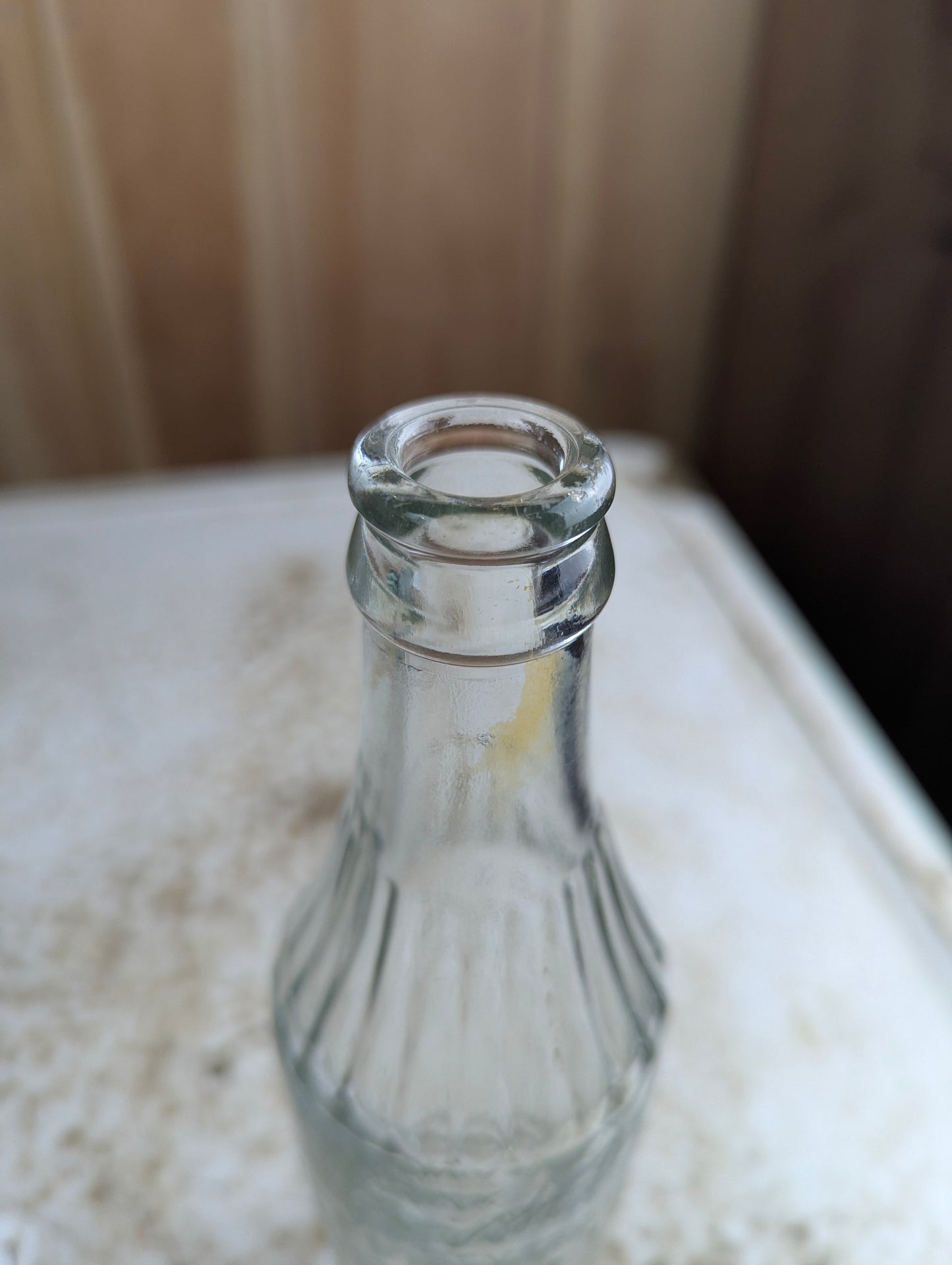 Vintage 10oz Irish Dry Embossed Glass Soda Bottle