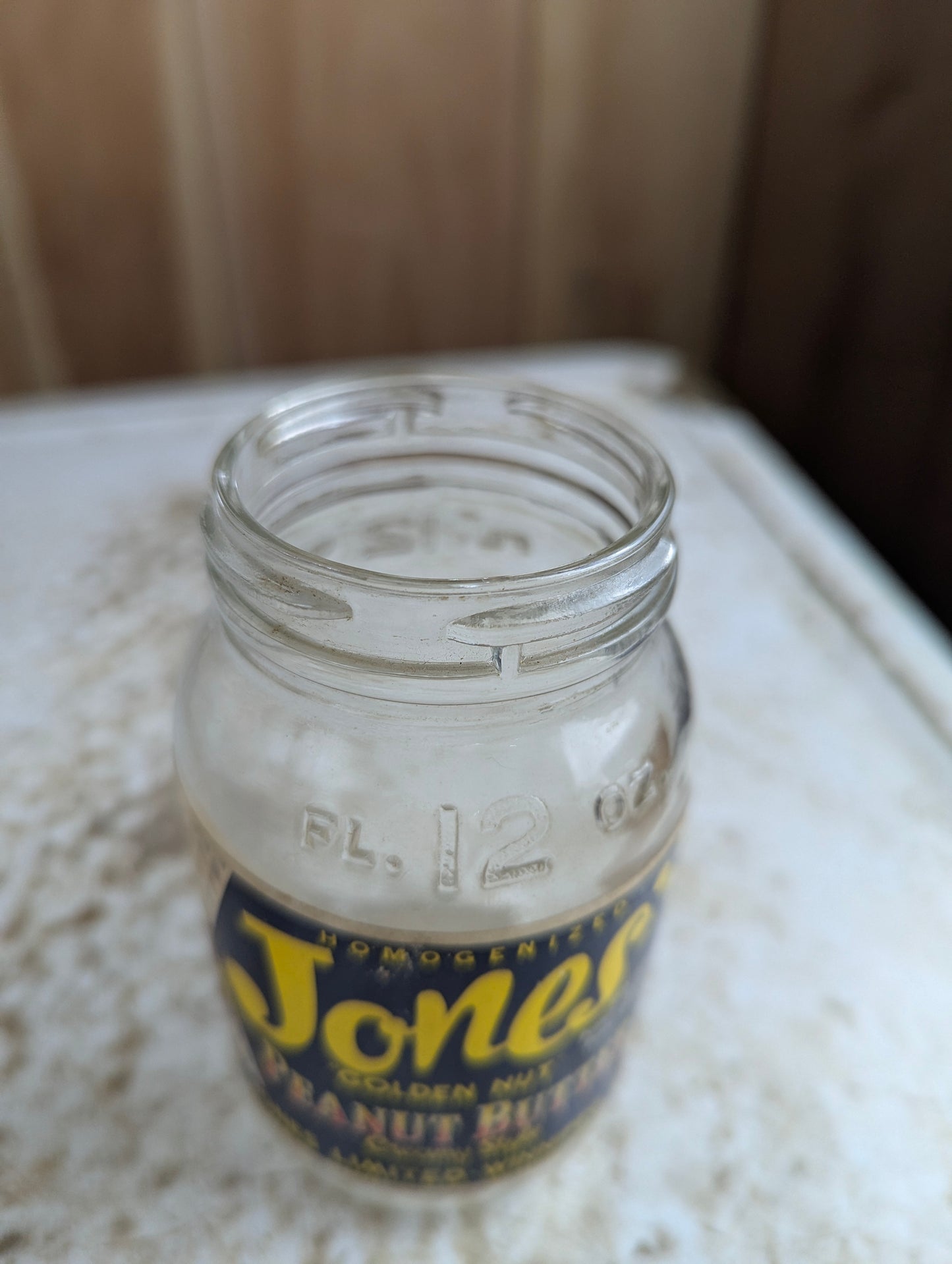Vintage Jones 'Golden Nut' Peanut Butter 12oz Jar with Original Label