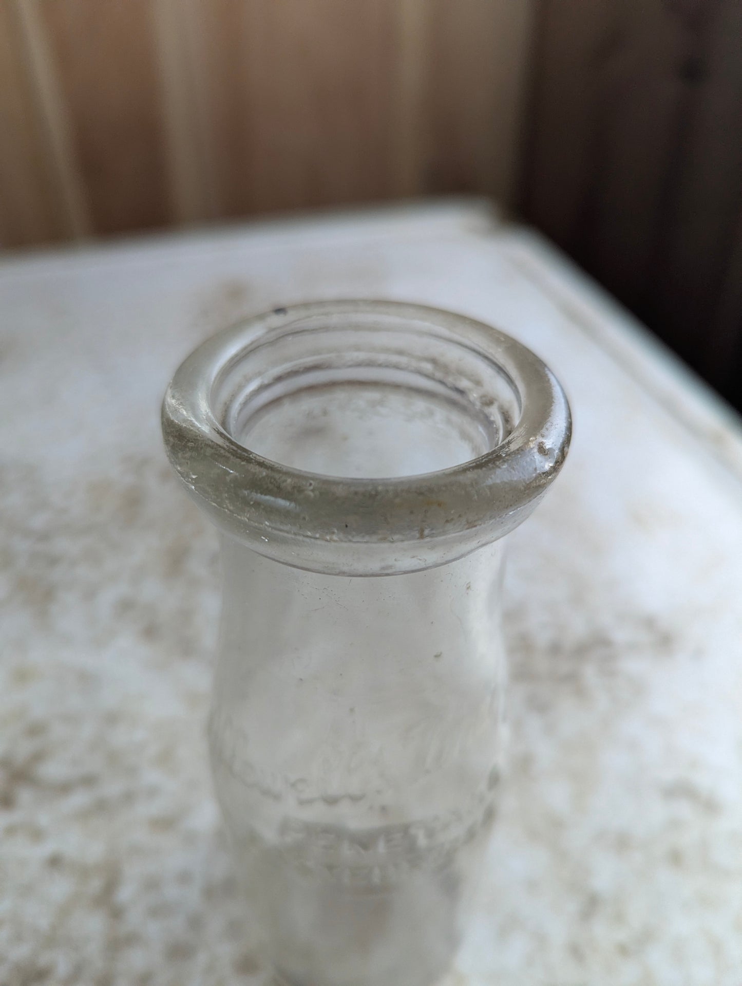 Vintage Allewell's Dairy Penetang Embossed Half-Pint Milk Bottle