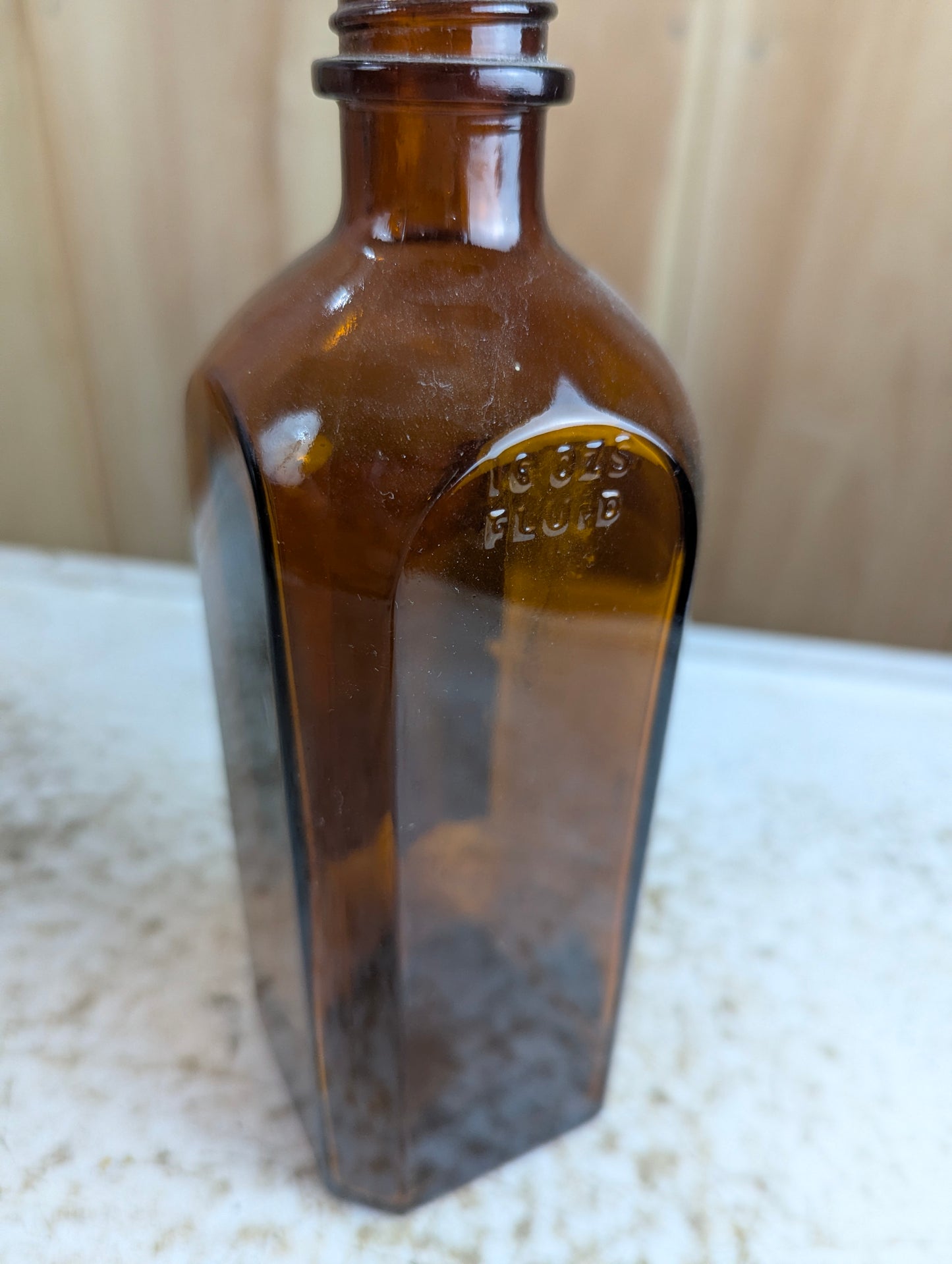 Vintage Ingram and Bell Rubbing Alcohol 16oz Amber Glass Medicine Bottle with Original Label