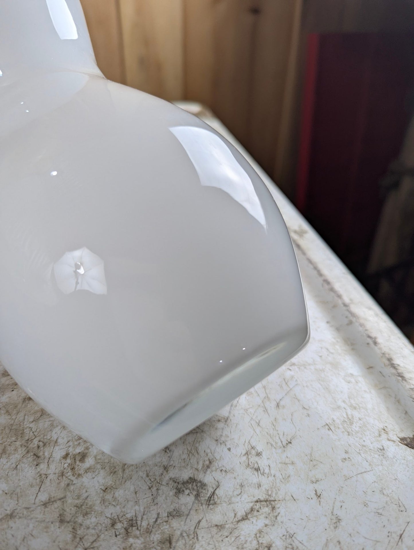 Vintage Hand-blown 16.5" Frosted Glass Vase