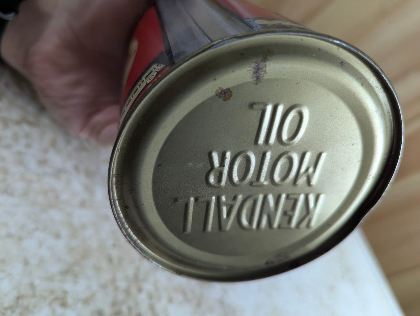 Unopened 1940s Kendall 'The 2000 Mile Oil' 1 US Quart SAE 10 Oil Can