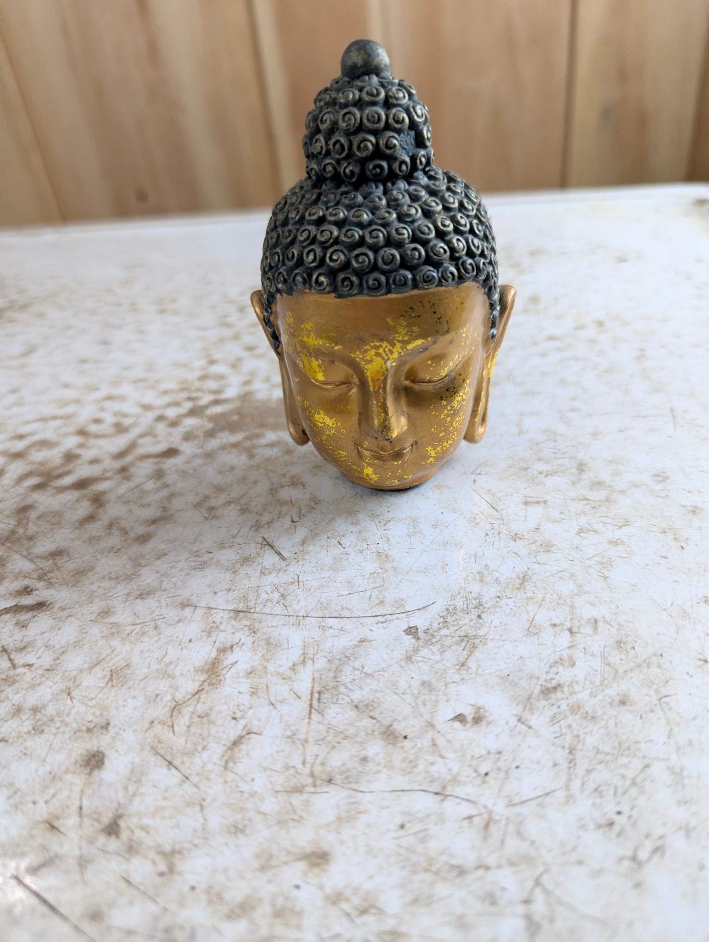 5" Tall Resin Cast Buddha Head Figurine