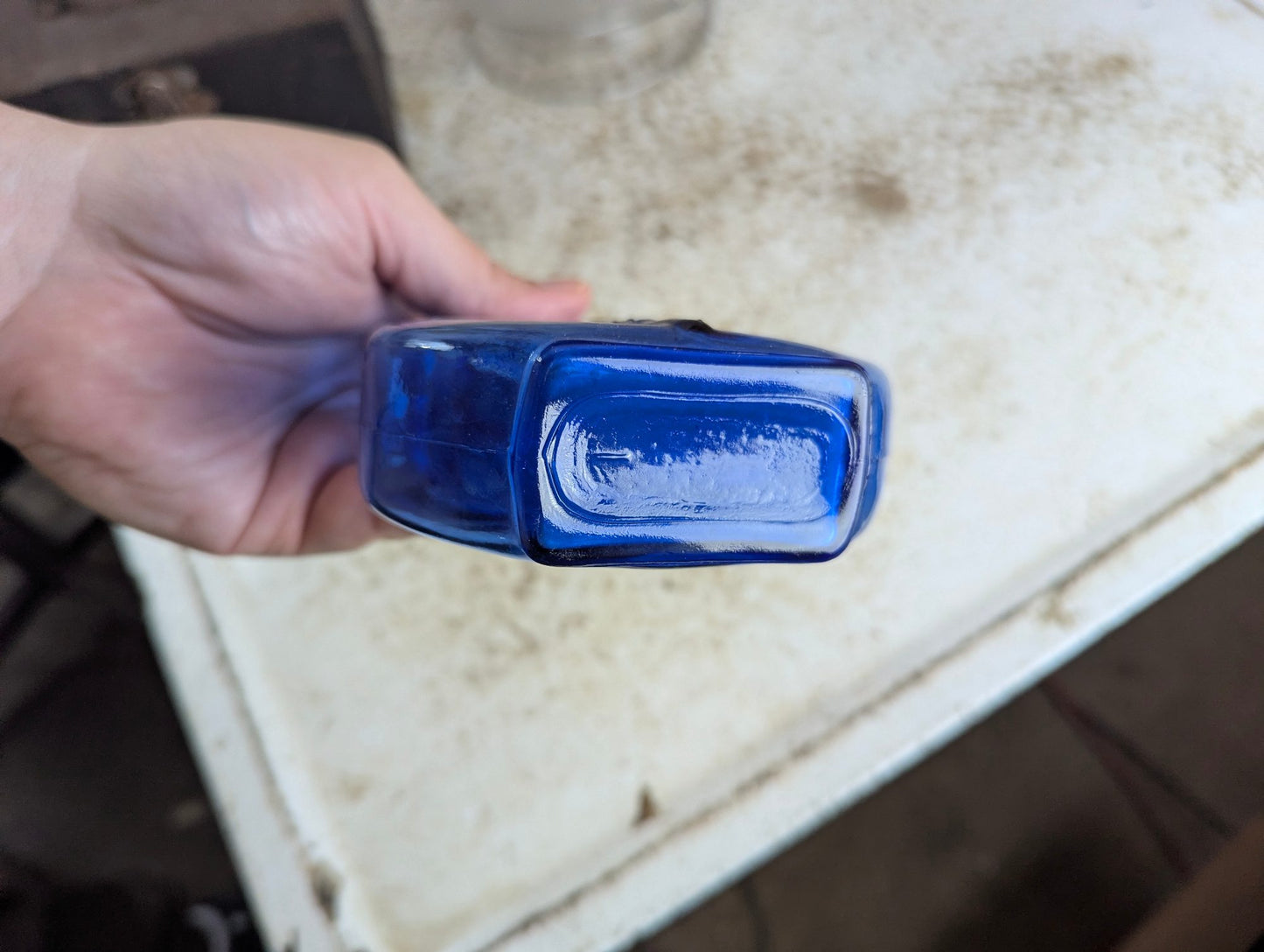 Vintage 1950s Cobalt Blue Glass Violin Bottle Viobot
