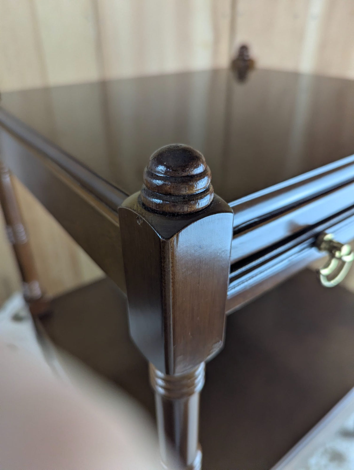 Bombay Two-Tier Dark Wood Accent Table 17.5" x 16" x 25"