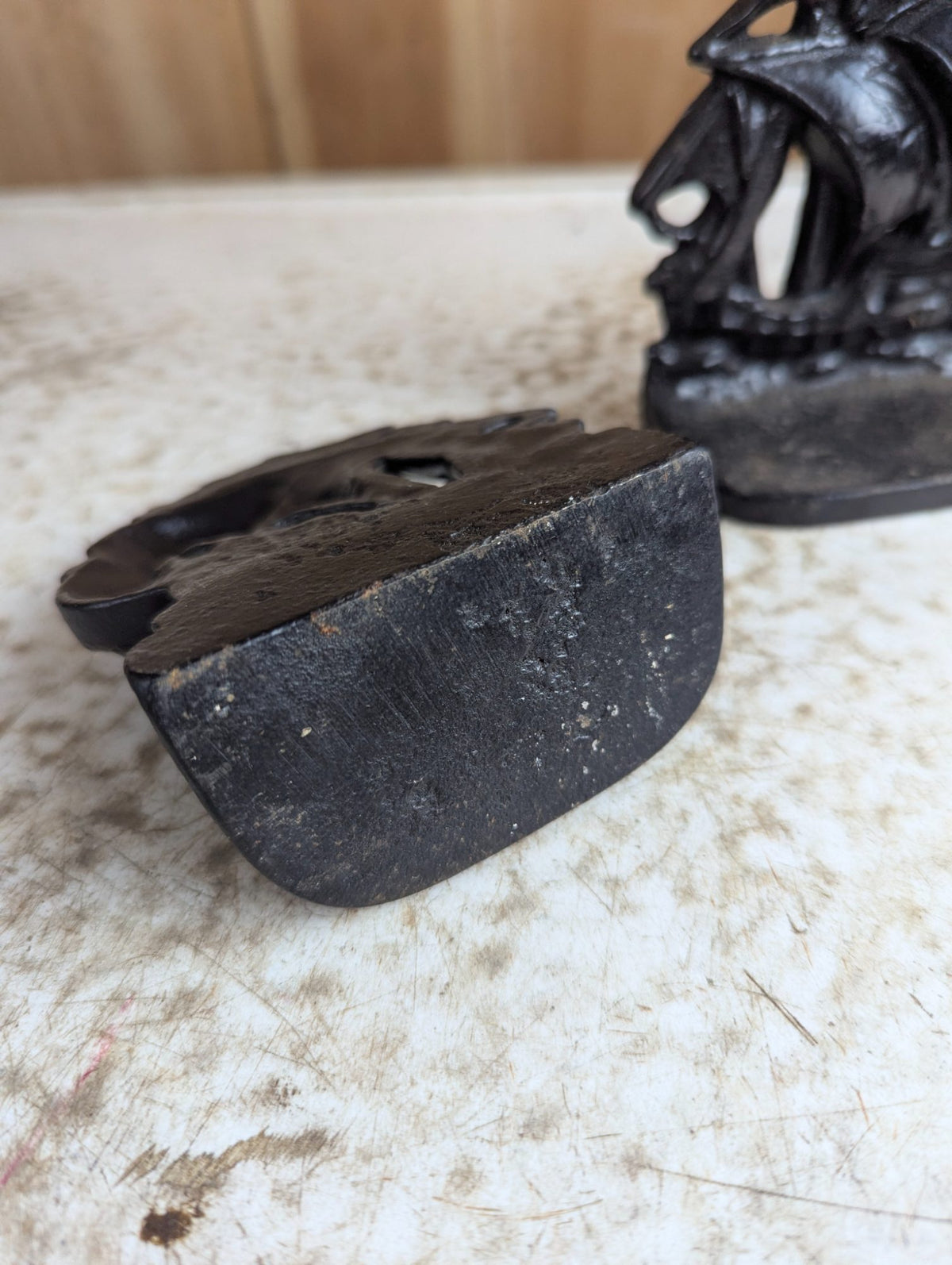 Pair of Vintage Cast Iron Ship Bookends