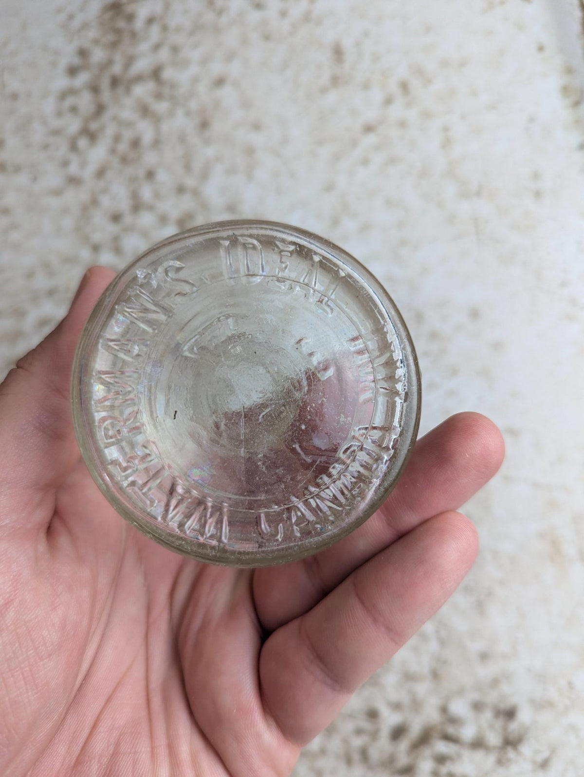 Vintage Waterman's Ideal Ink 4 oz Clear Glass Bottle