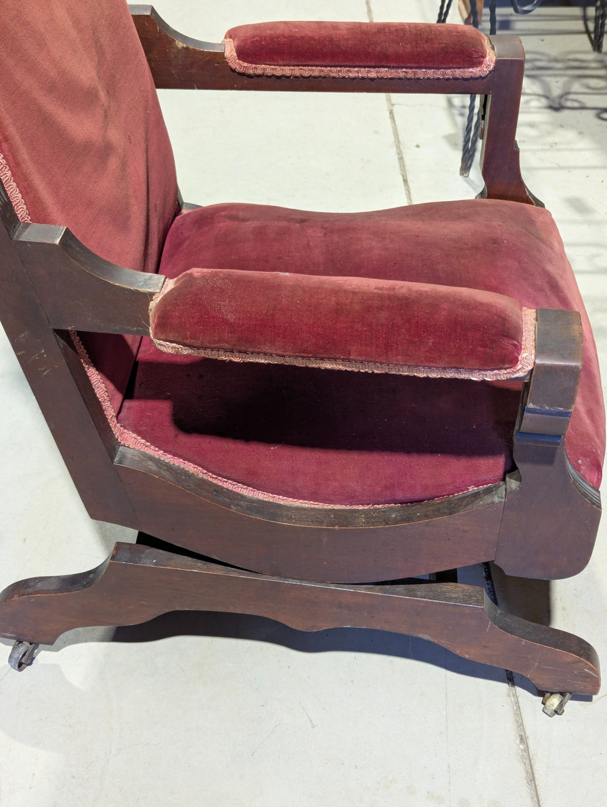 Antique Victorian Eastlake Walnut Platform Rocking Chair