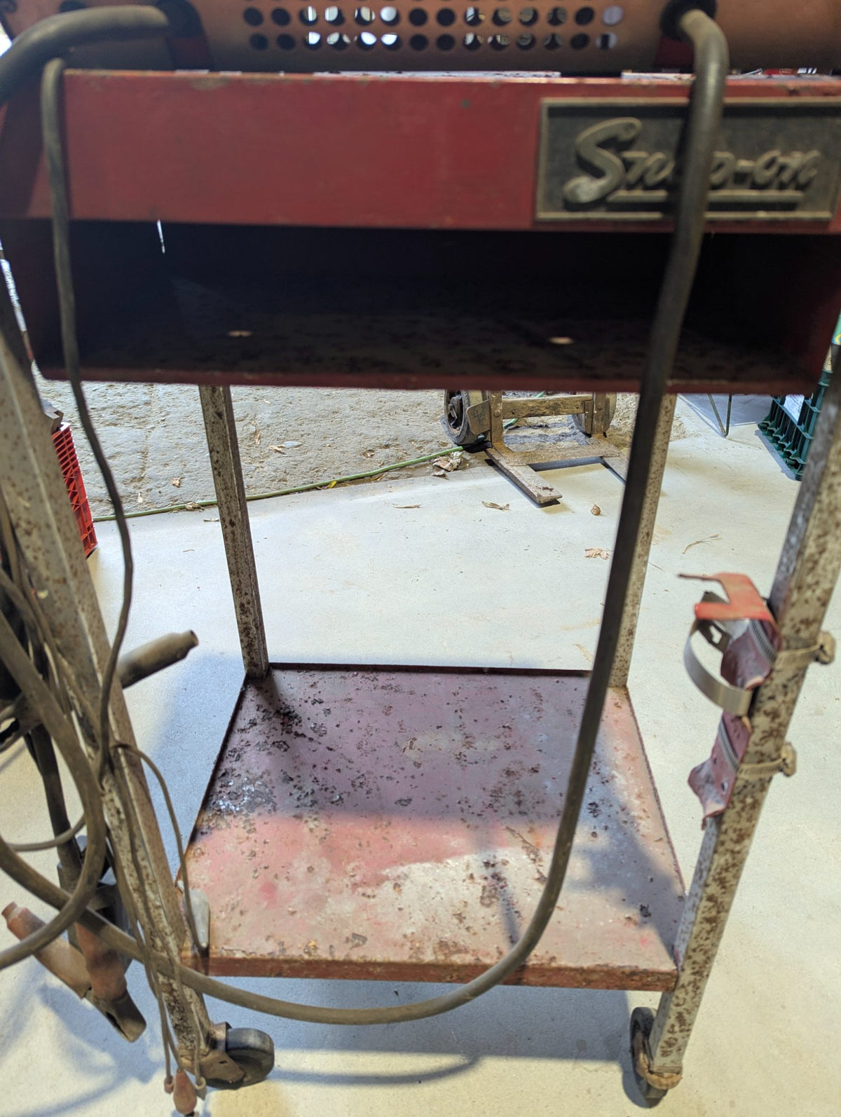 Vintage Snap-on MT-552 Battery Alternator Starter Load Tester on Rolling Cart - Voltmeter Works