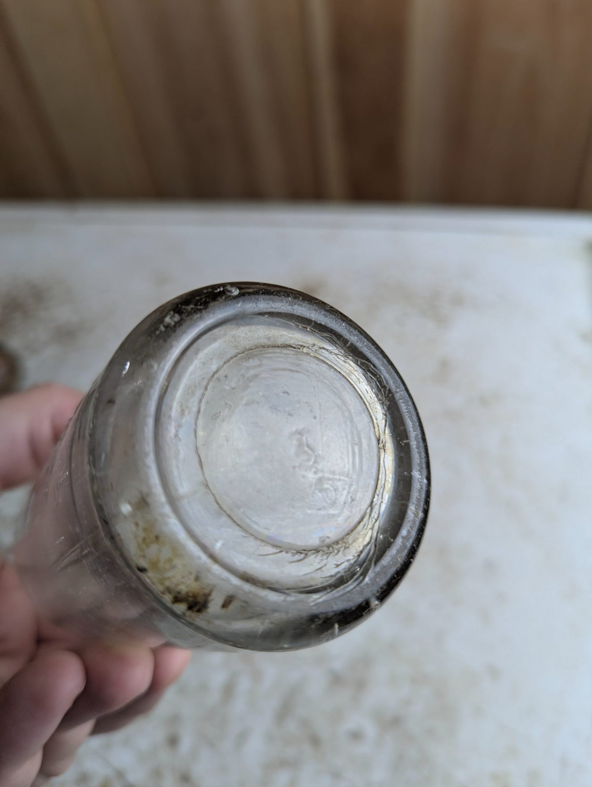 Chas. L. Horsman Campbellford Clear Embossed Glass 8oz Soda Bottle