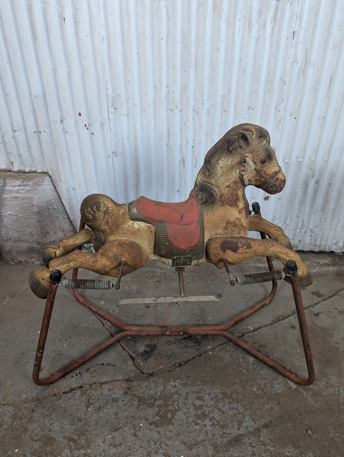 Vintage Metal Rocking Horse