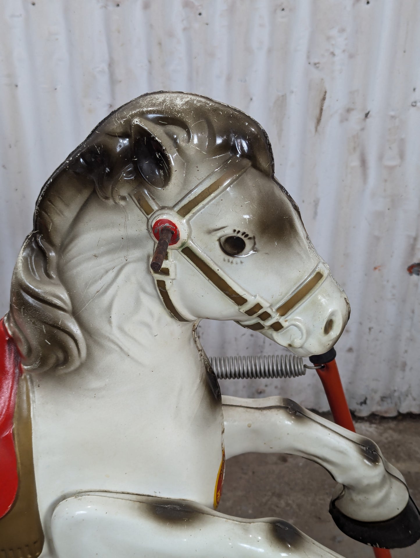 Vintage Mobo Prairie King Metal Rocking Horse