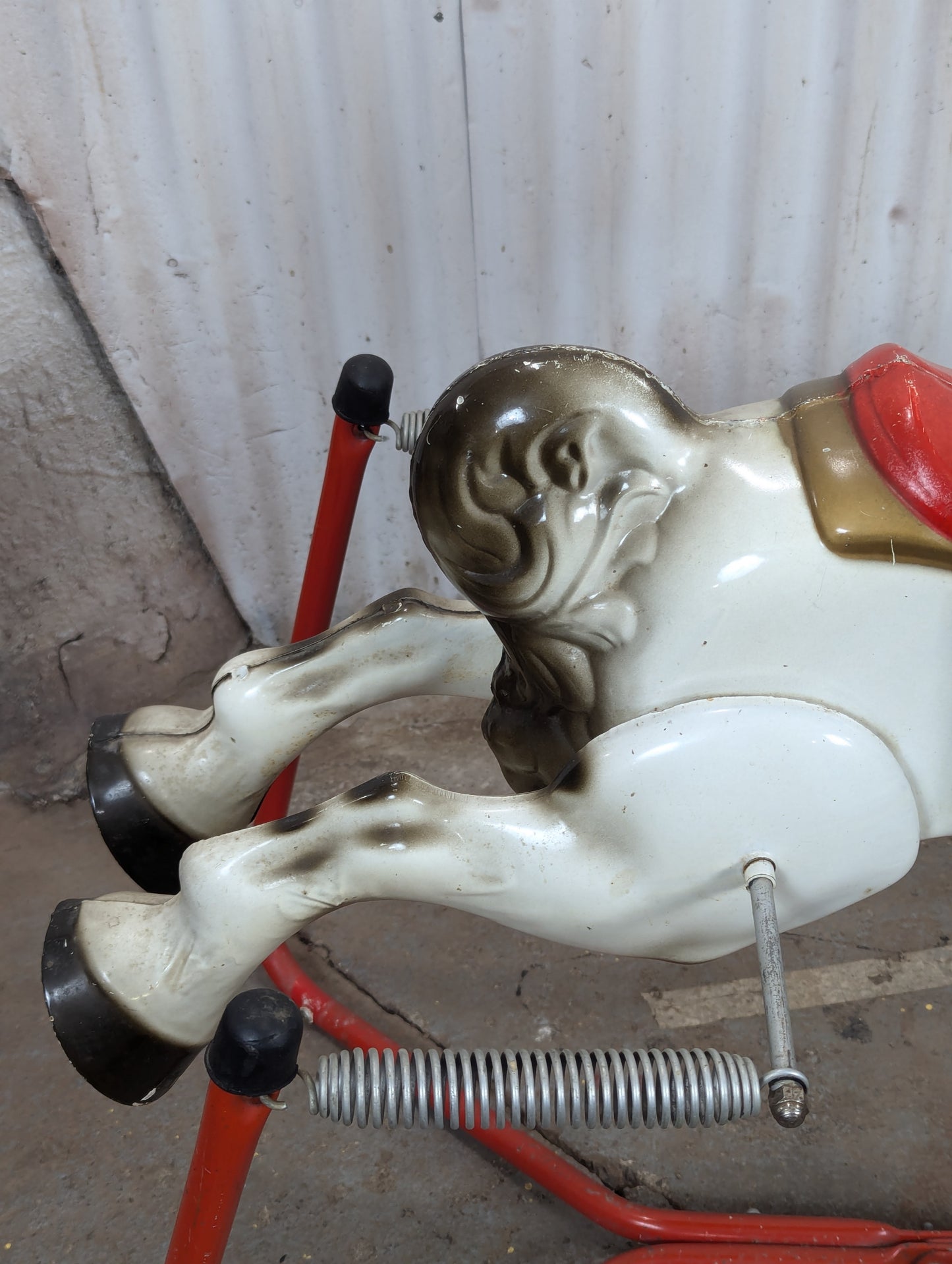 Vintage Mobo Prairie King Metal Rocking Horse