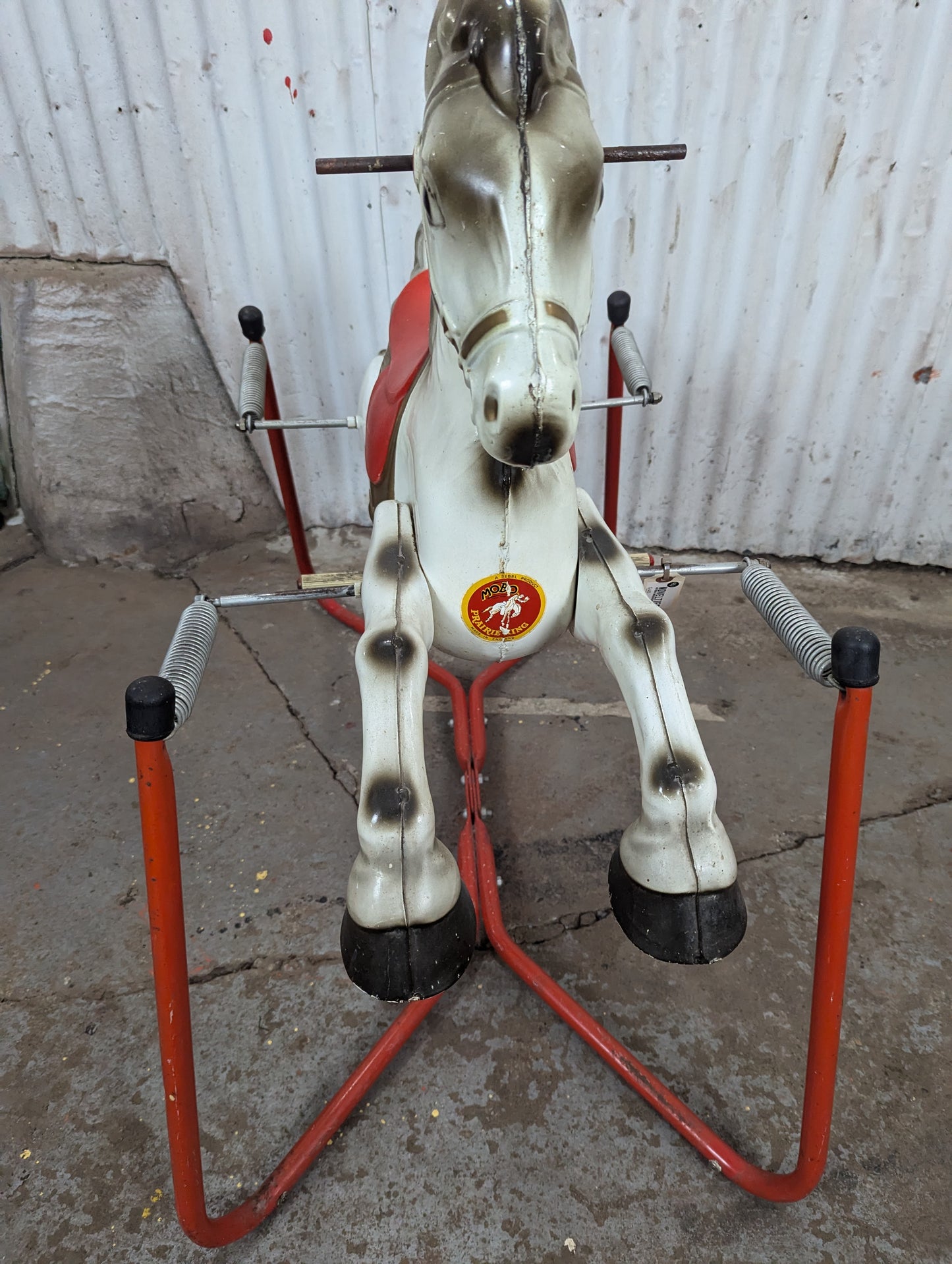Vintage Mobo Prairie King Metal Rocking Horse