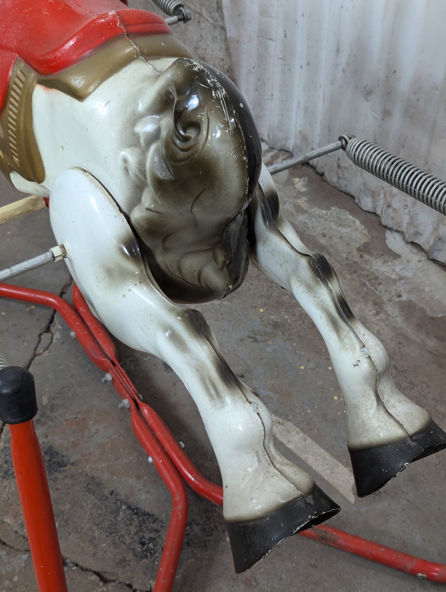 Vintage Mobo Prairie King Metal Rocking Horse