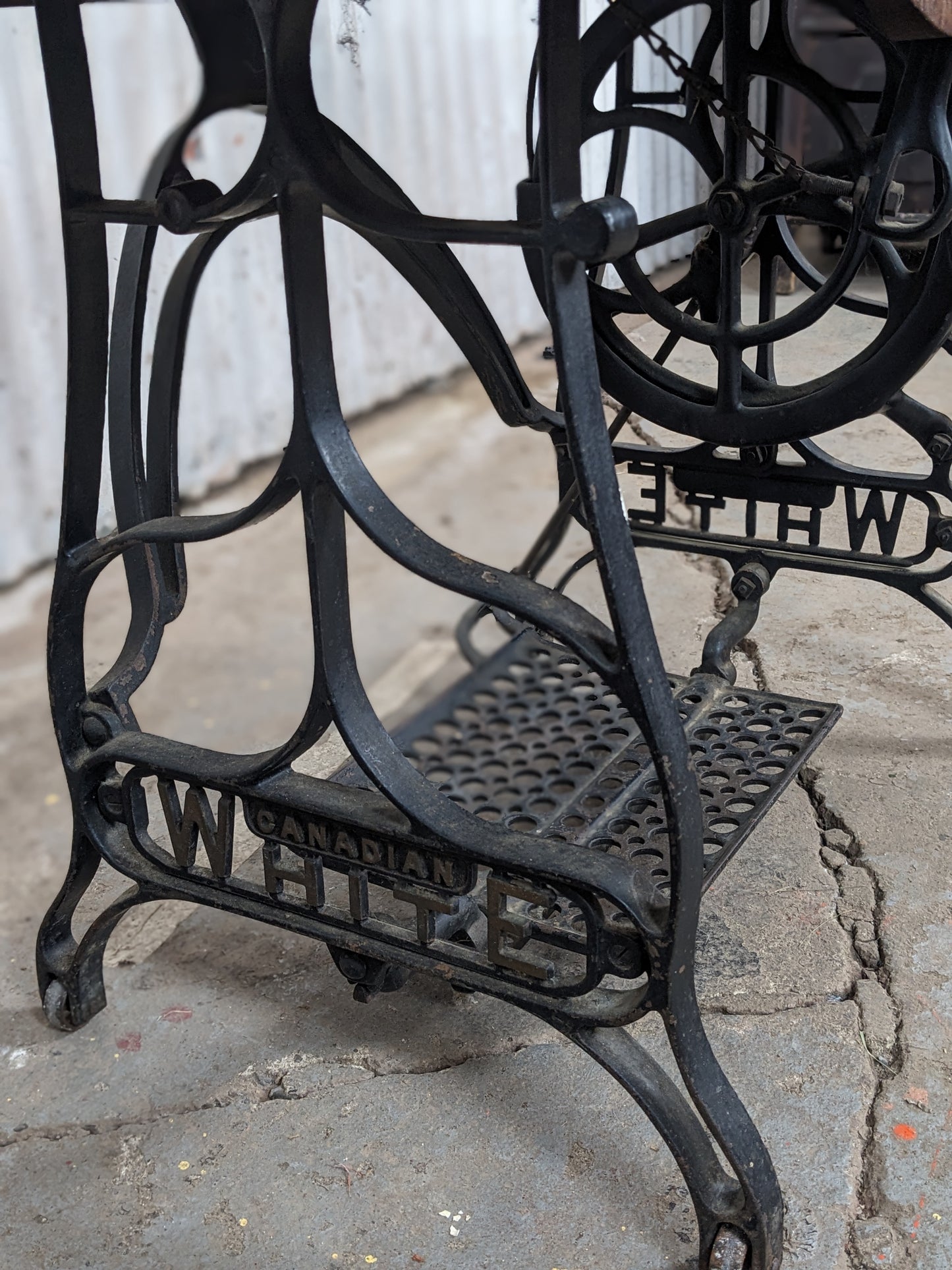 Antique White Sewing Machine