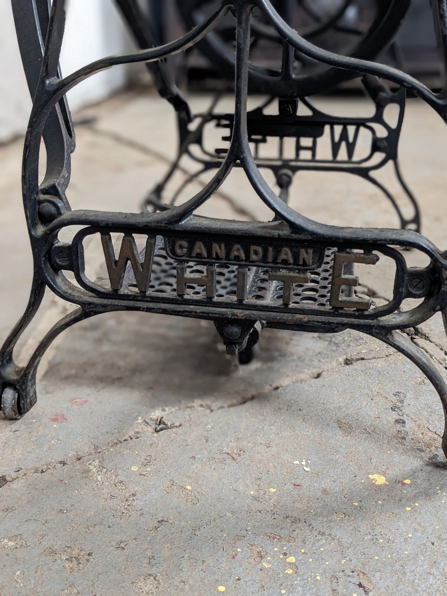 Antique White Sewing Machine