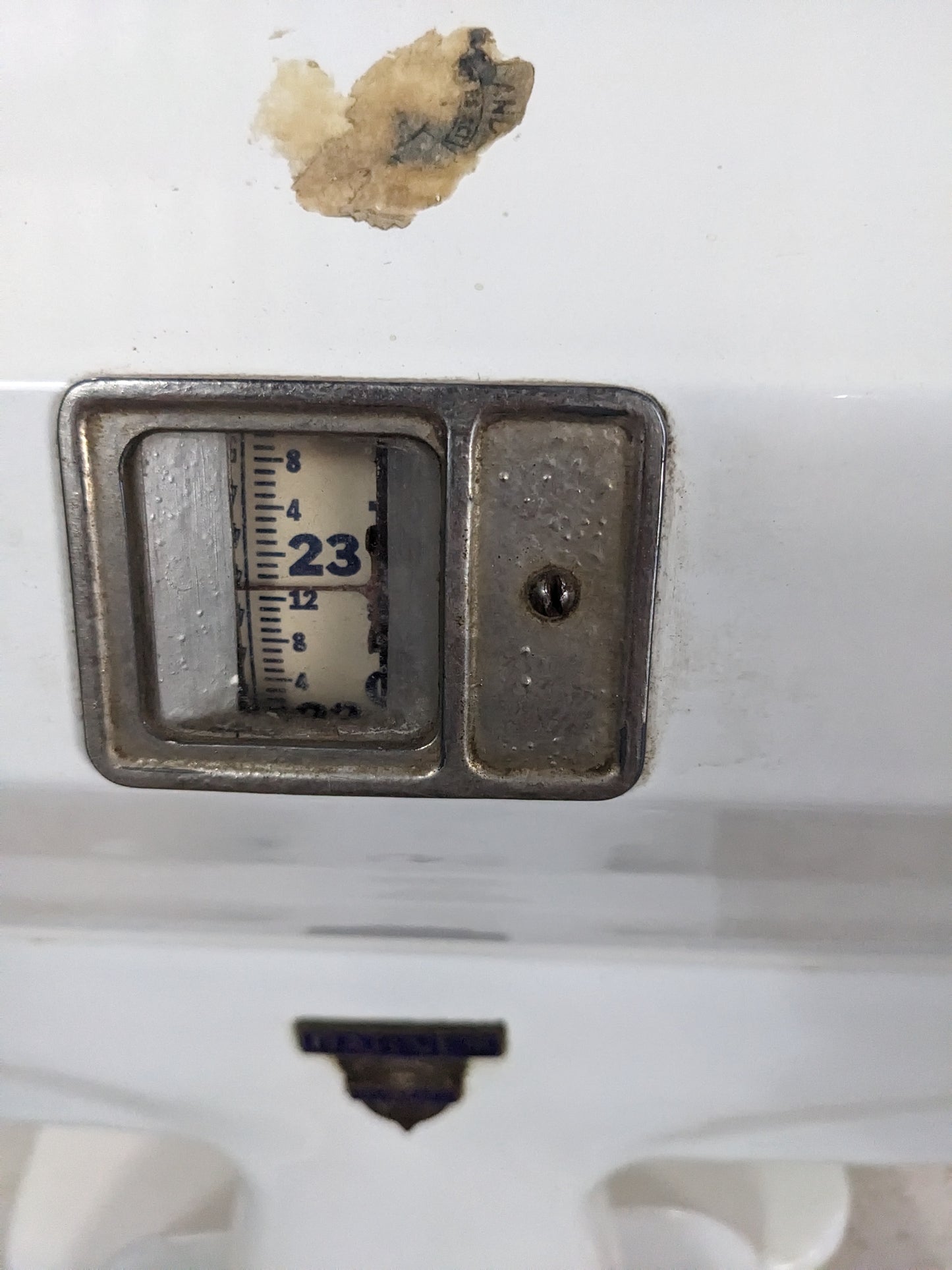 Vintage Porcelain Enamel Barnes Weigh Scale