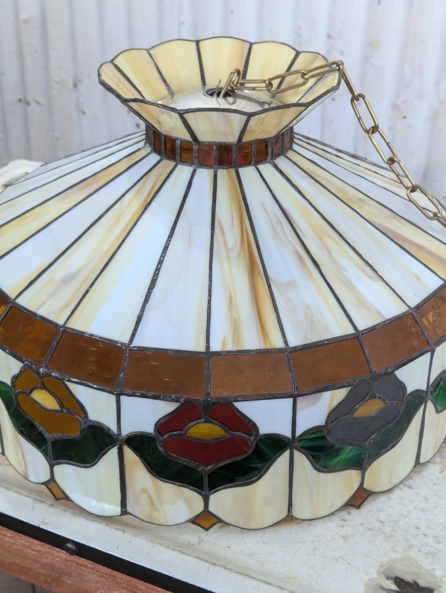 Retro Leaded Glass Hanging Lamp Shade