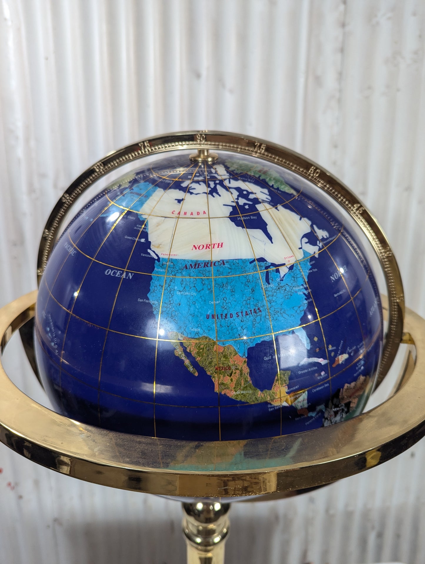 12” Gemstone Globe with Stand