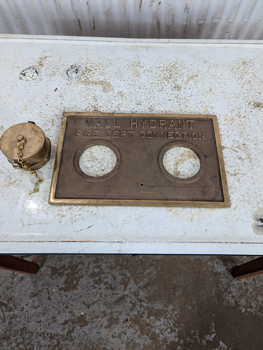 Fire Dept. Fire Hydrant Brass Wall Plaque