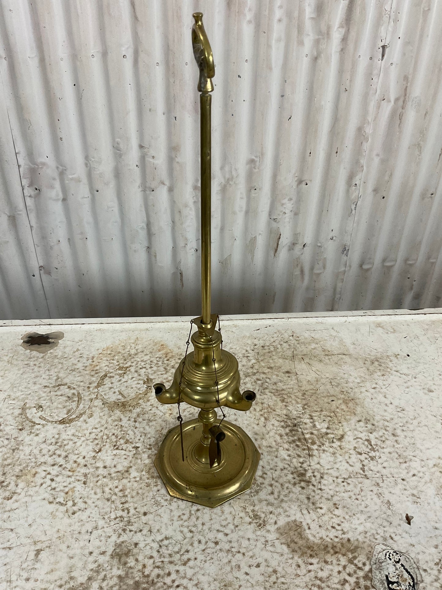 Early Tri-Lite Oil Lamp with Accessories
