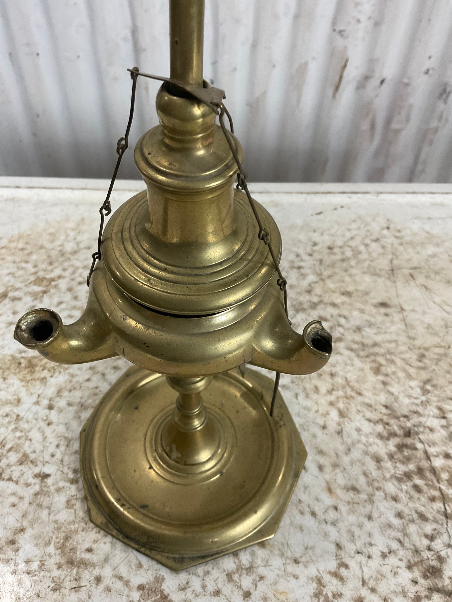 Early Tri-Lite Oil Lamp with Accessories