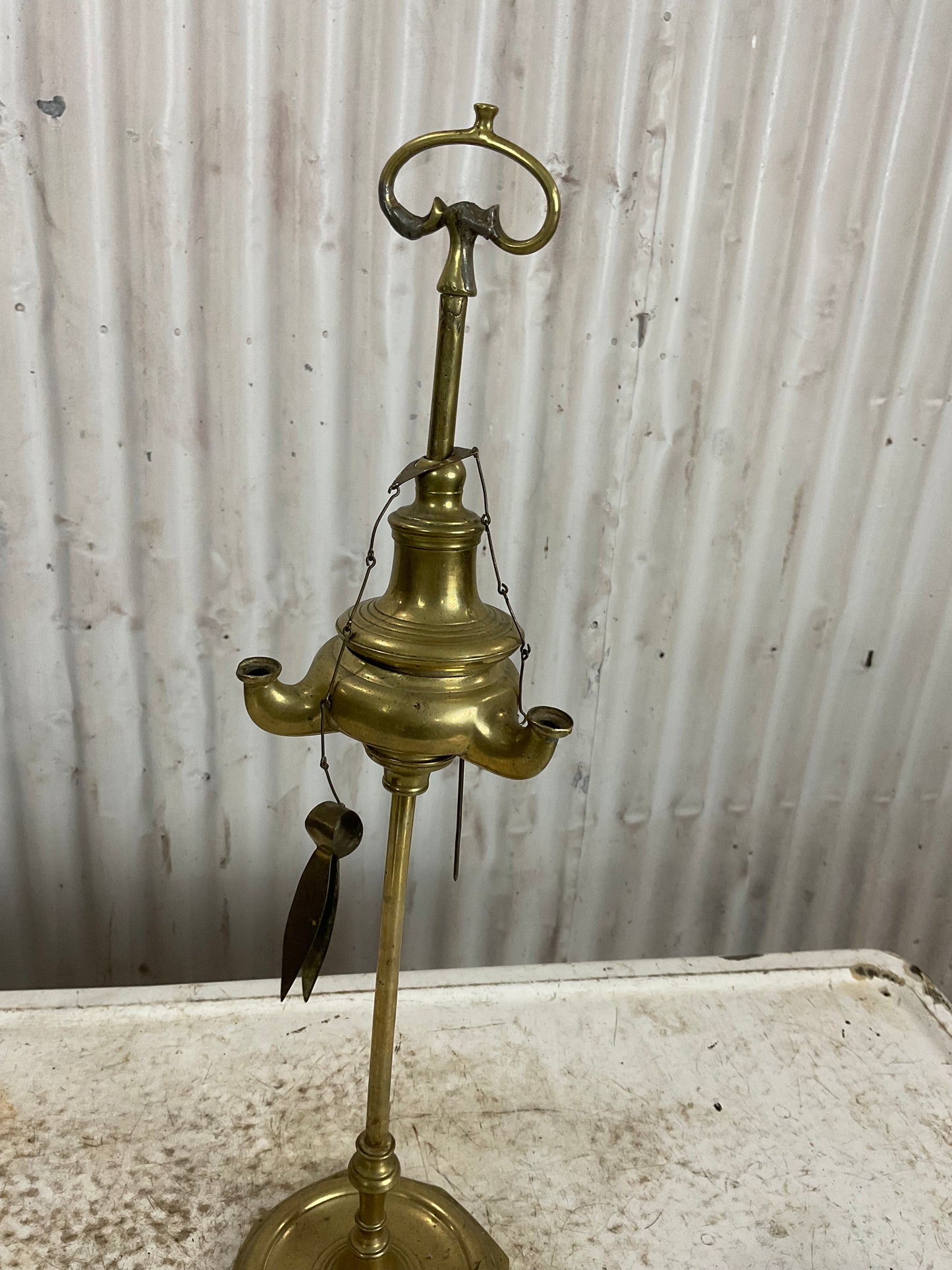 Early Tri-Lite Oil Lamp with Accessories