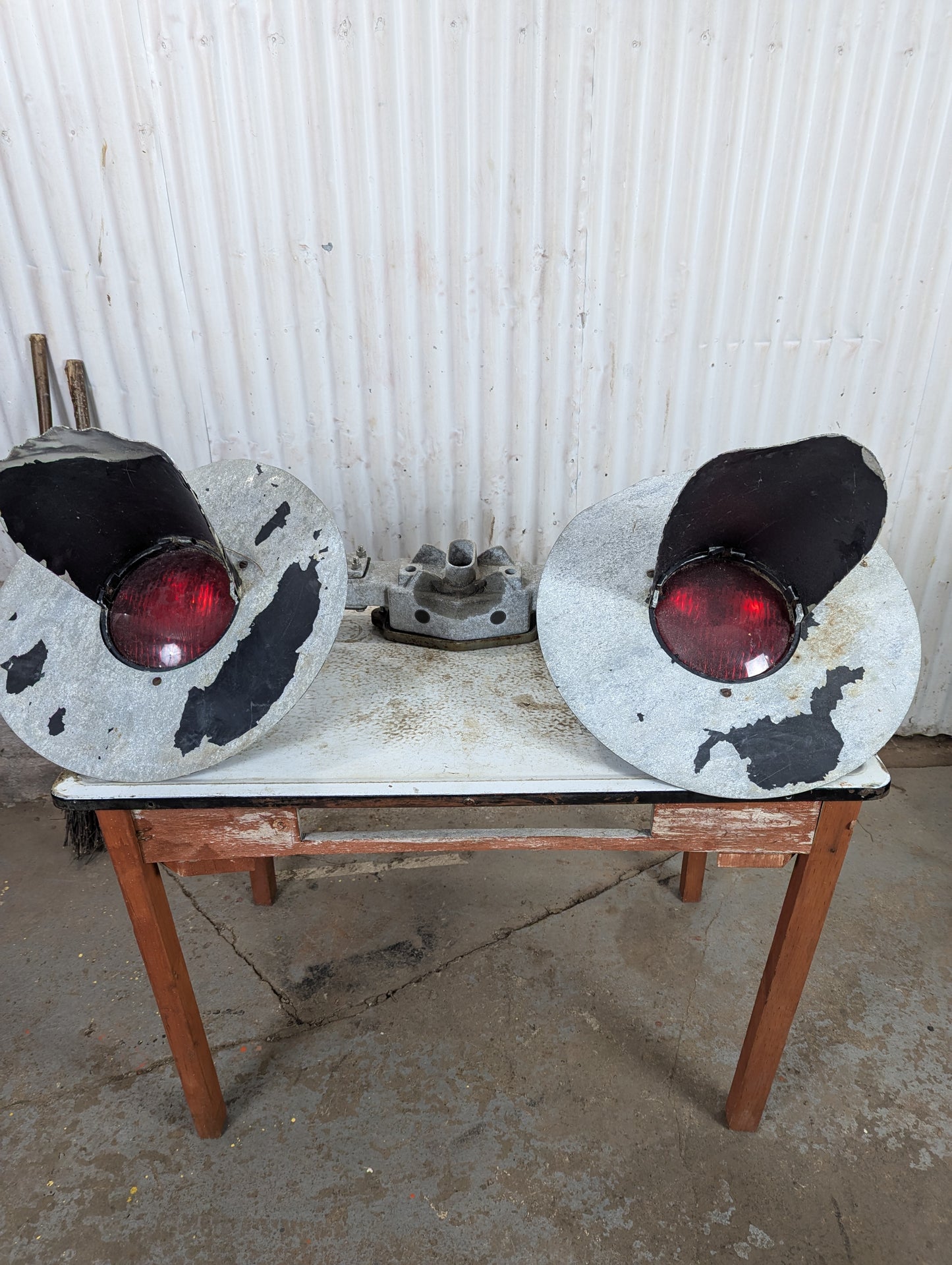 Set of Vintage Railroad Crossing Lights