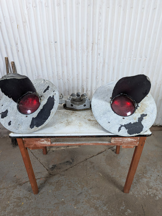Set of Vintage Railroad Crossing Lights