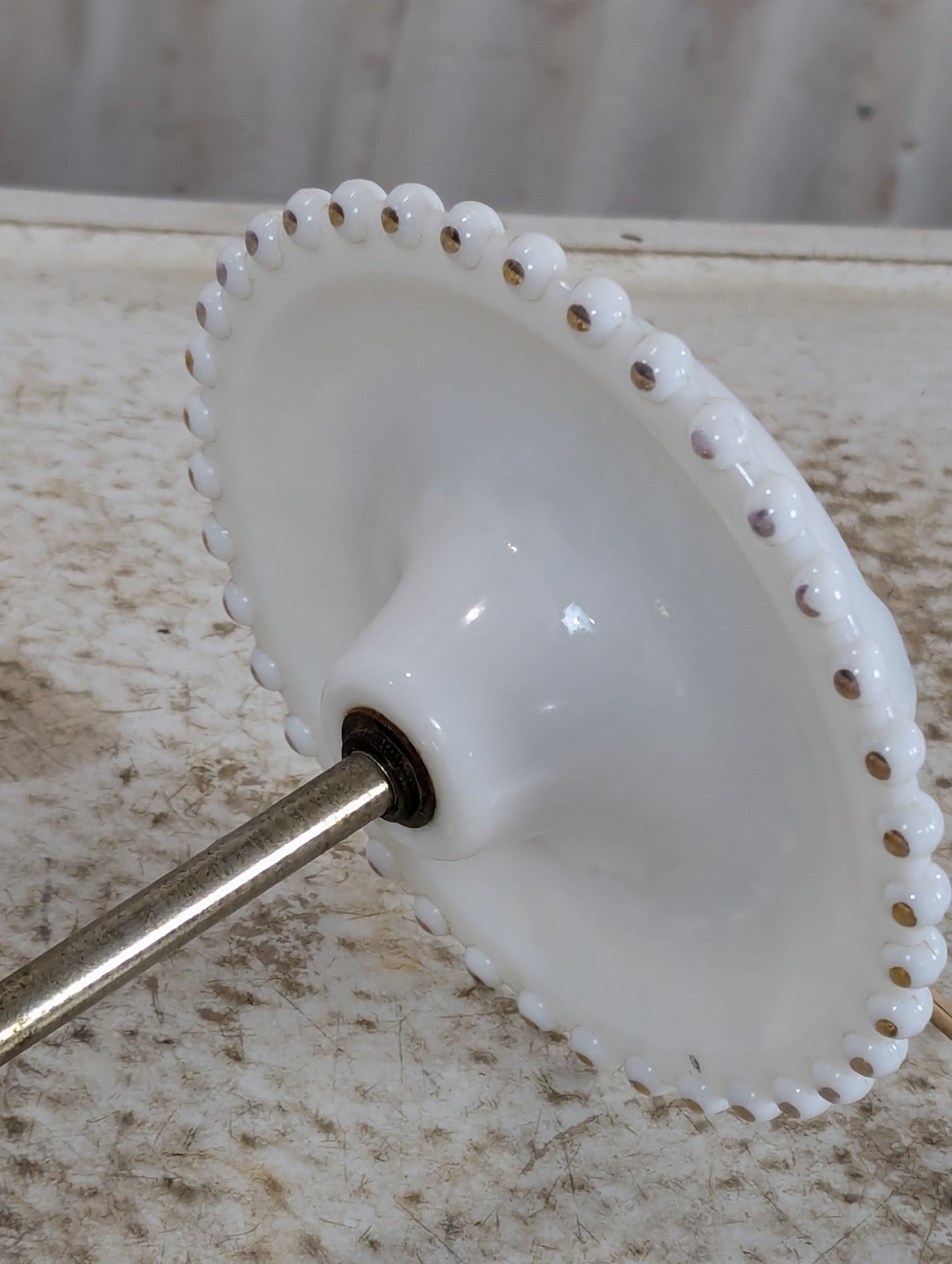 Vintage Wall Sconce with White Porcelain Base