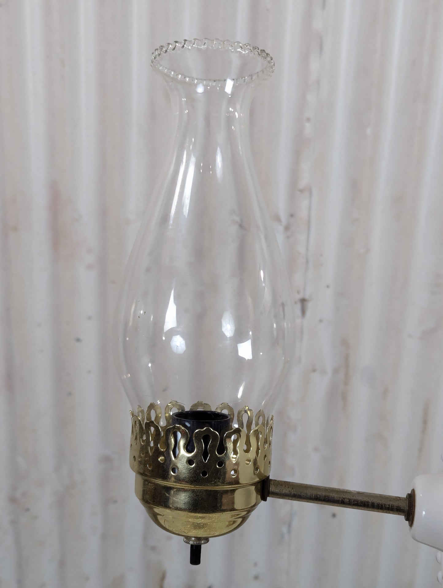 Vintage Wall Sconce with White Porcelain Base
