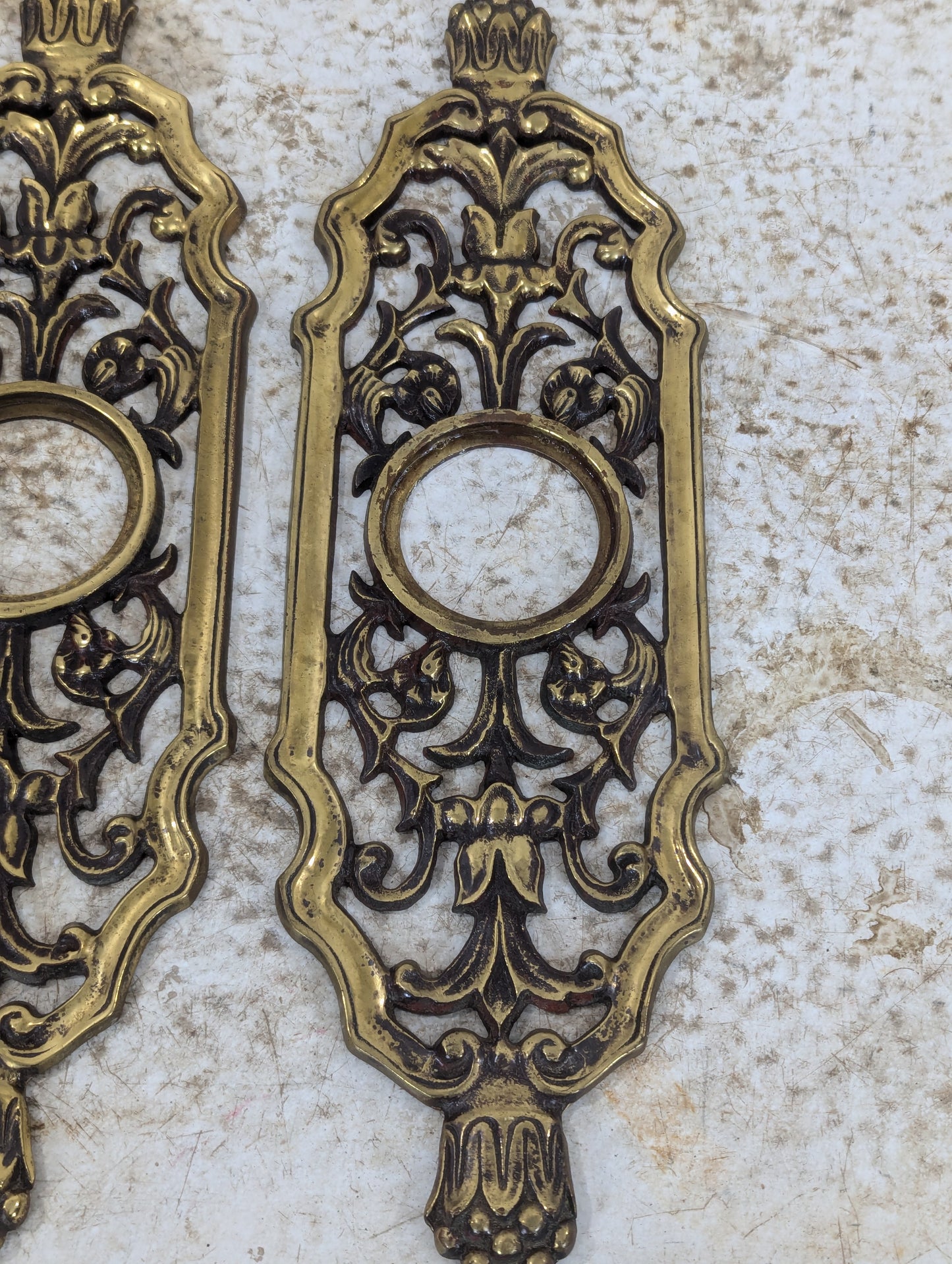 2 Vintage Bronze Door Plates