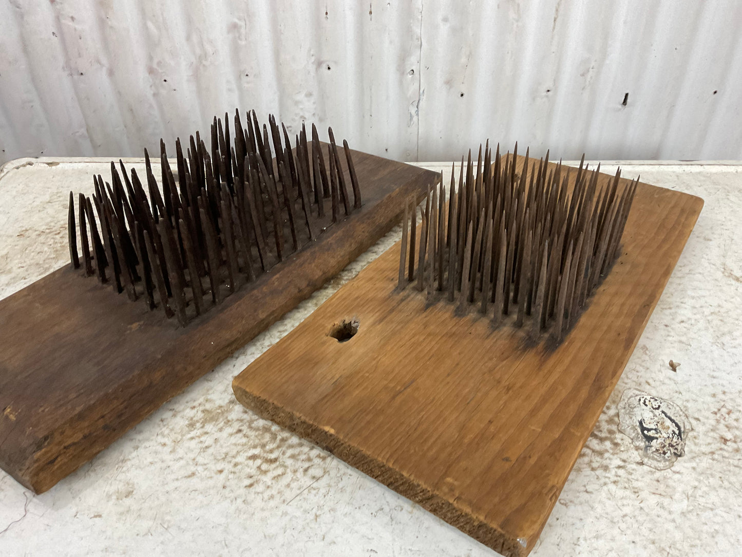 2 Antique Flax Carders