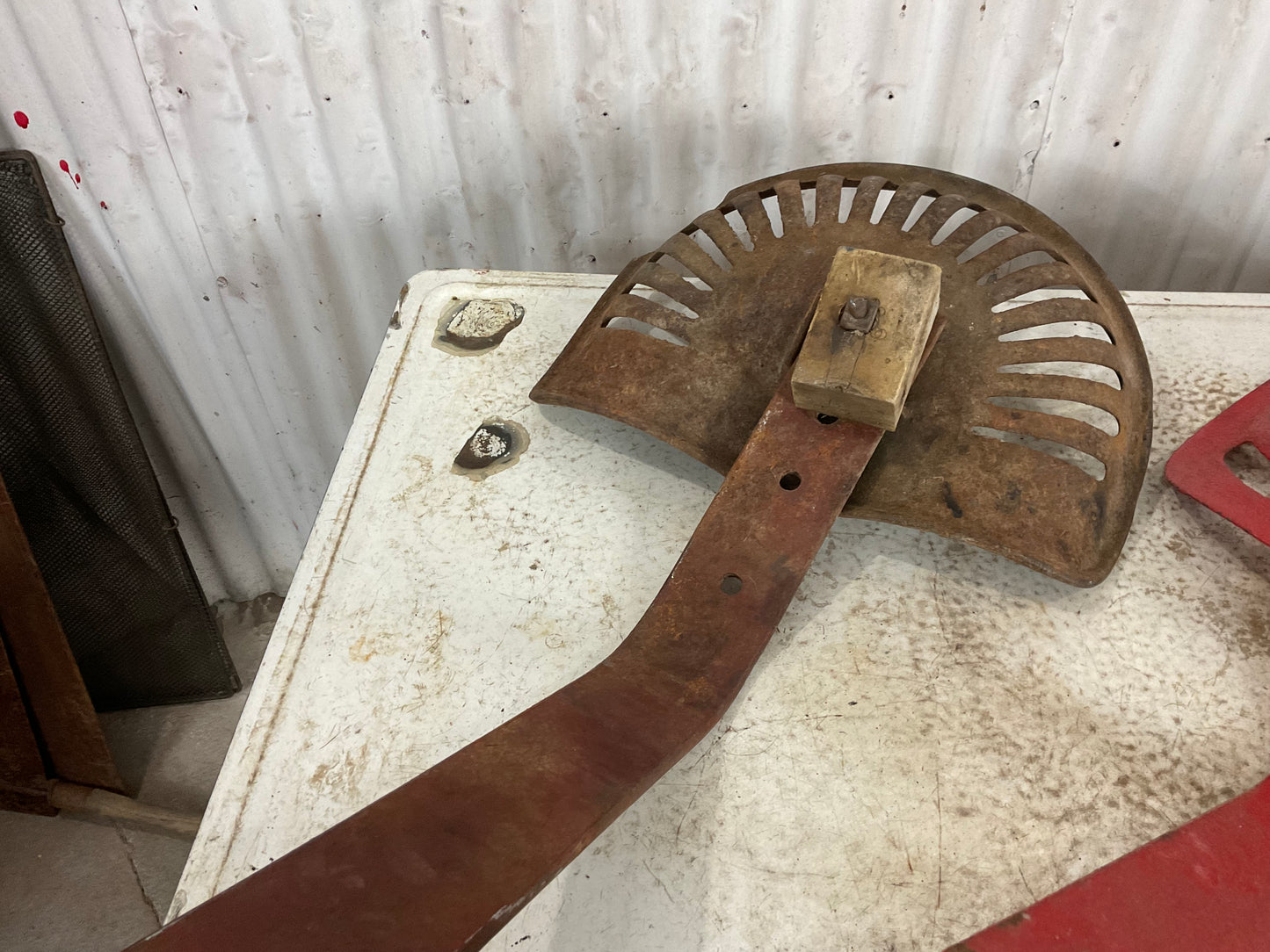 2 Vintage Cast Iron Tractor Seats