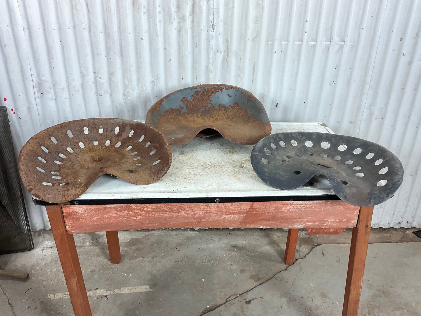 Vintage Metal Tractor Seats