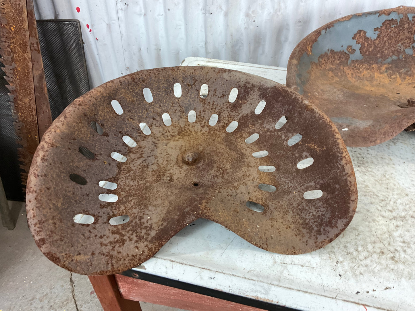 Vintage Metal Tractor Seats