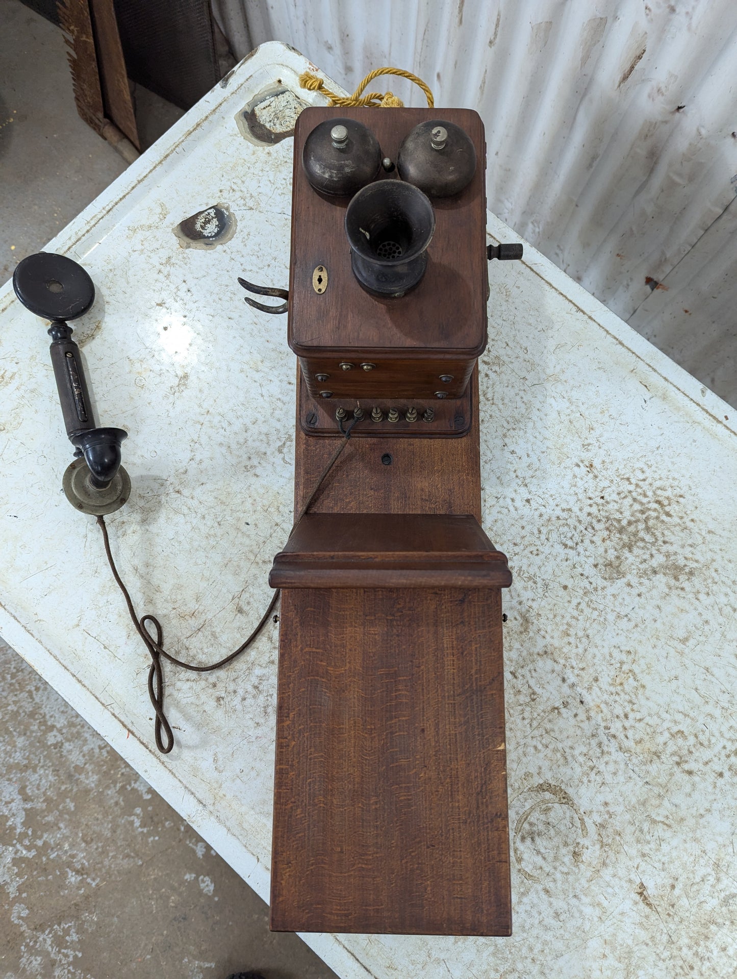 Vintage Wall Mount Hand Crank Telephone