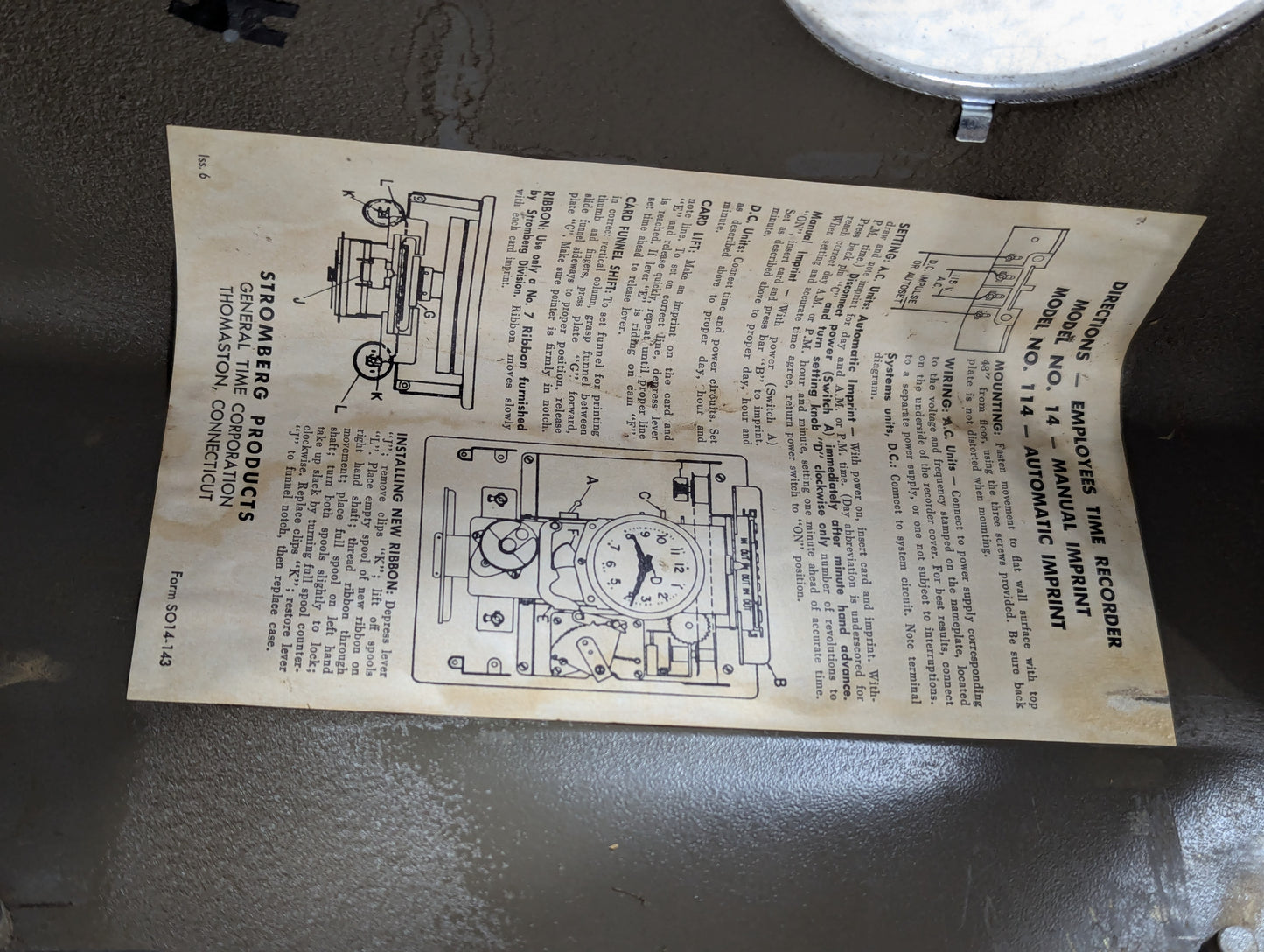 Vintage Stromberg Punch Clock