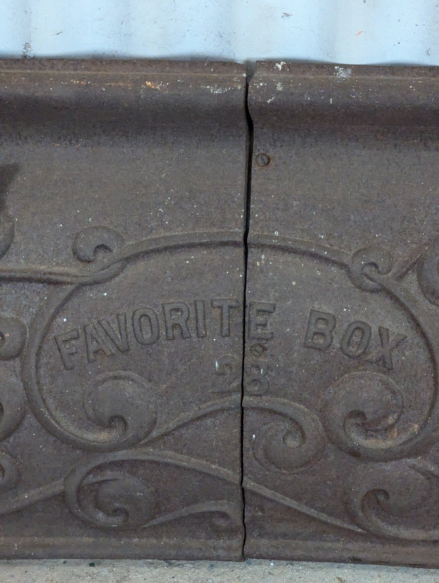 Vintage Cast Iron “Favorite Box 28” Stove Part