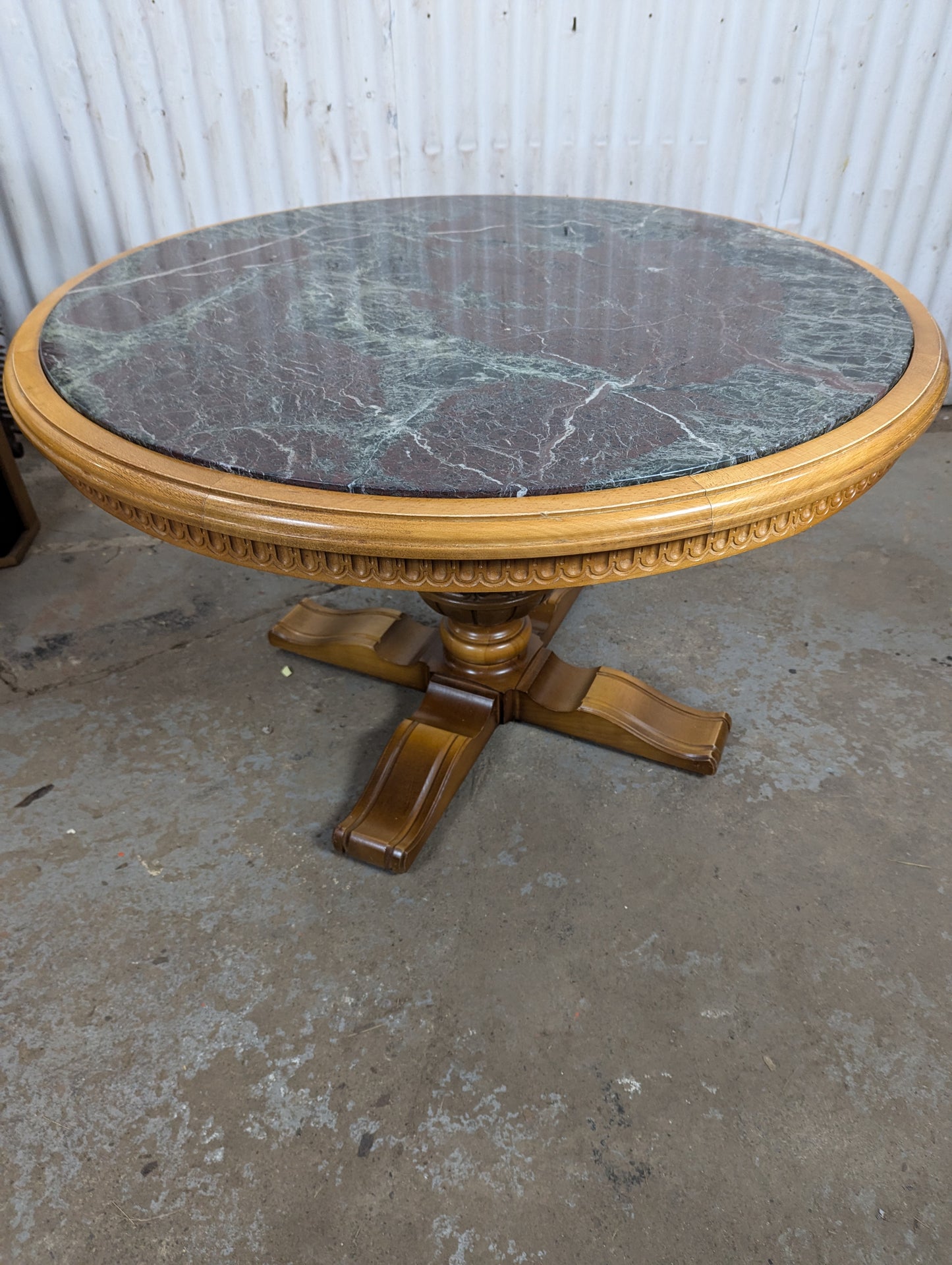 Round Coffee Table with Marble Top