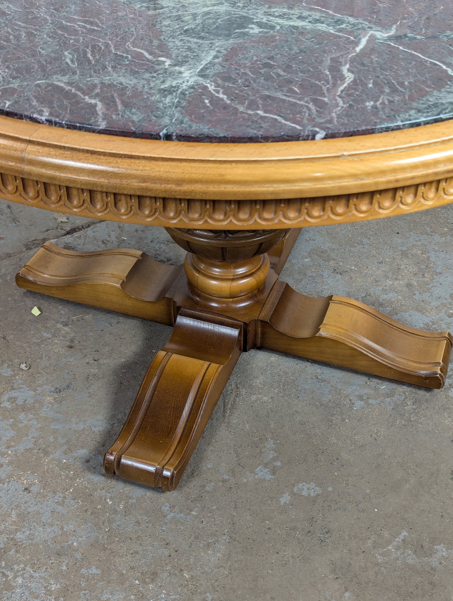 Round Coffee Table with Marble Top