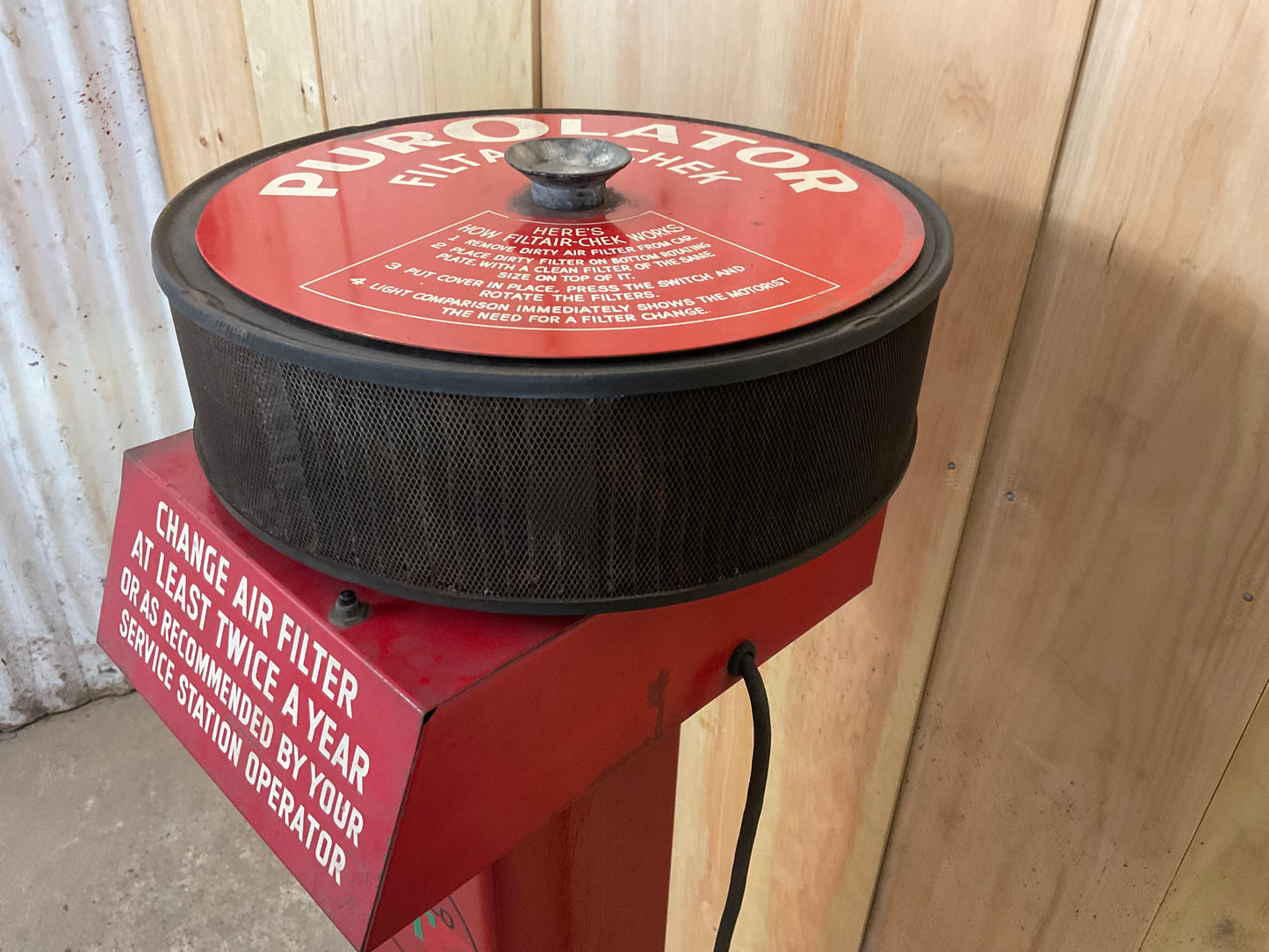 Vintage Purolator Filtair-Chek with Stand