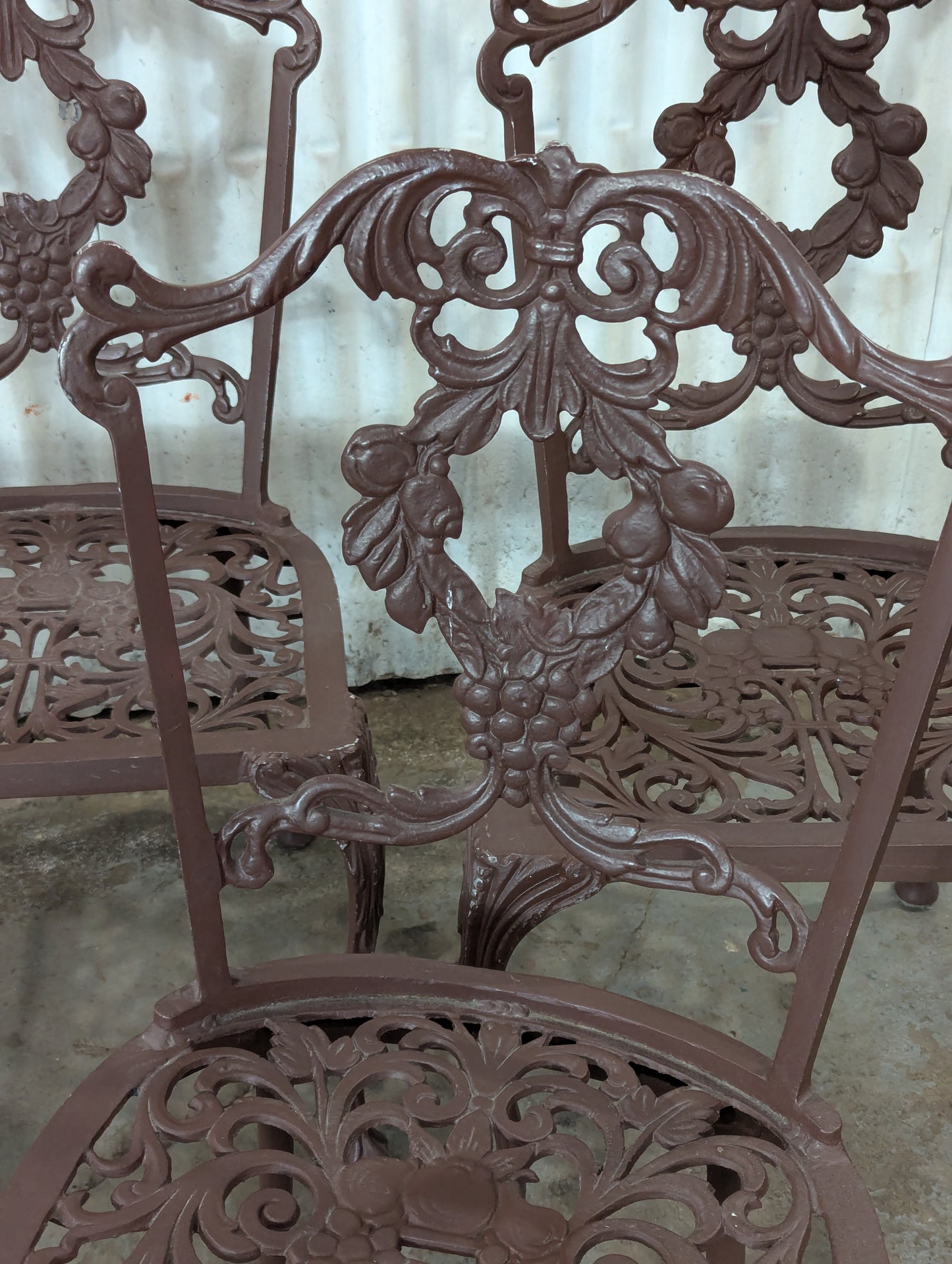 Vintage Hauser Hollywood Regency Patio Glass Topped Table with 6 Chairs