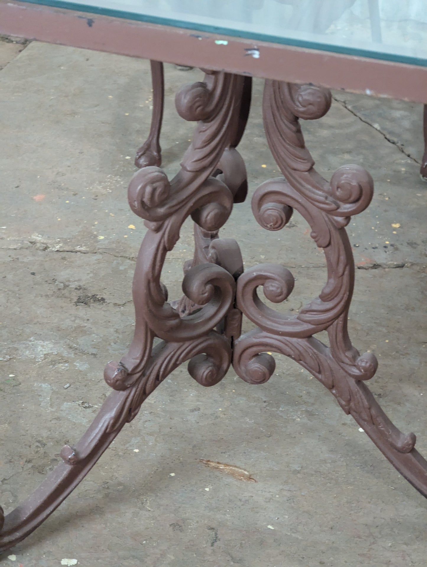 Vintage Hauser Hollywood Regency Patio Glass Topped Table with 6 Chairs