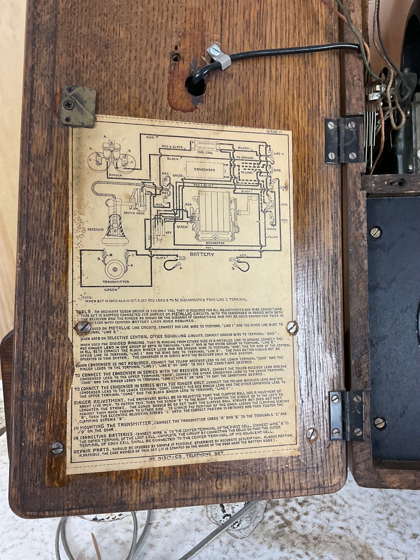 Working Antique Northern Electric Wooden Wall Phone