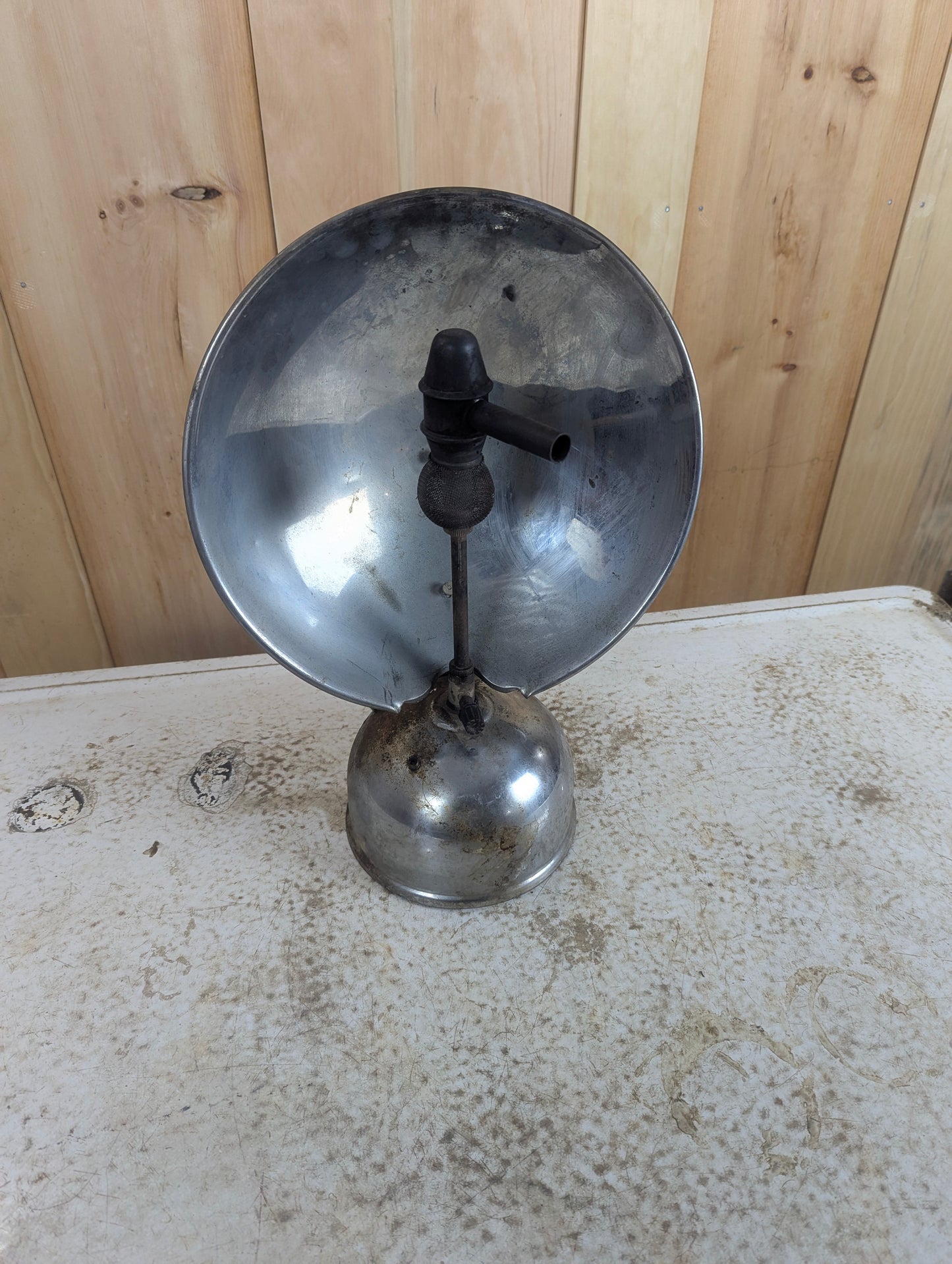 Vintage Gas Lantern with Metal Reflector