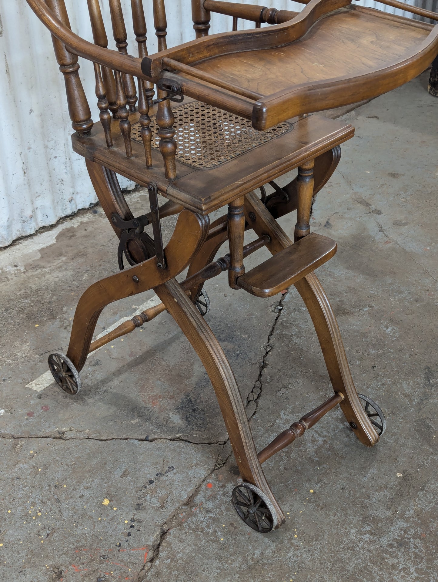 Antique Oak Combo Highchair and Stroller